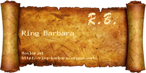Ring Barbara névjegykártya